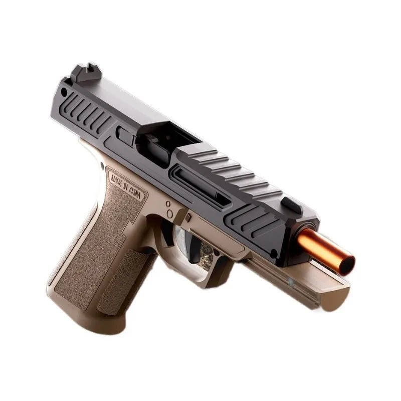 Pocket toy mini continuous hair throwing shell pistol in black or sand MR920 plastic toy gun for boys