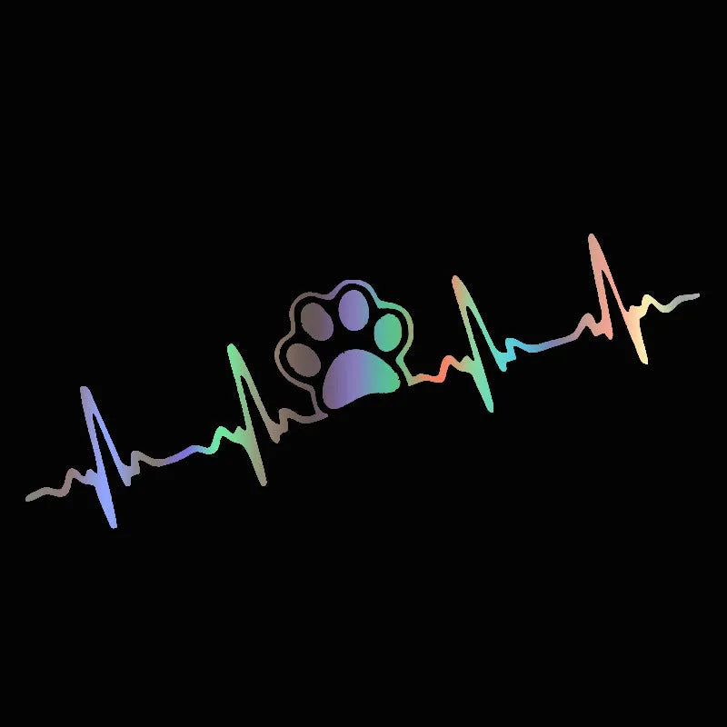 Car ECG creative heartbeat decorative bumper sticker in colour gradient design