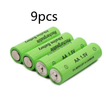 Pack of five 3000mAh AA size 1.5V alkaline rechargeable batteries