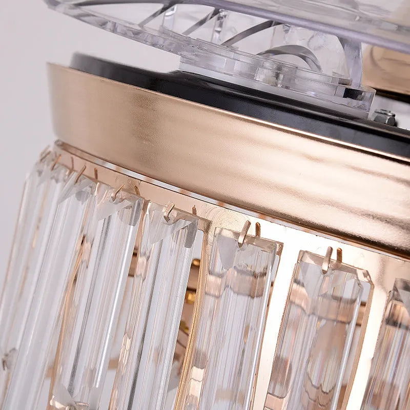 Invisible ceiling fan lamp with ABS blades and crystal lampshade in 42 inch size for living room