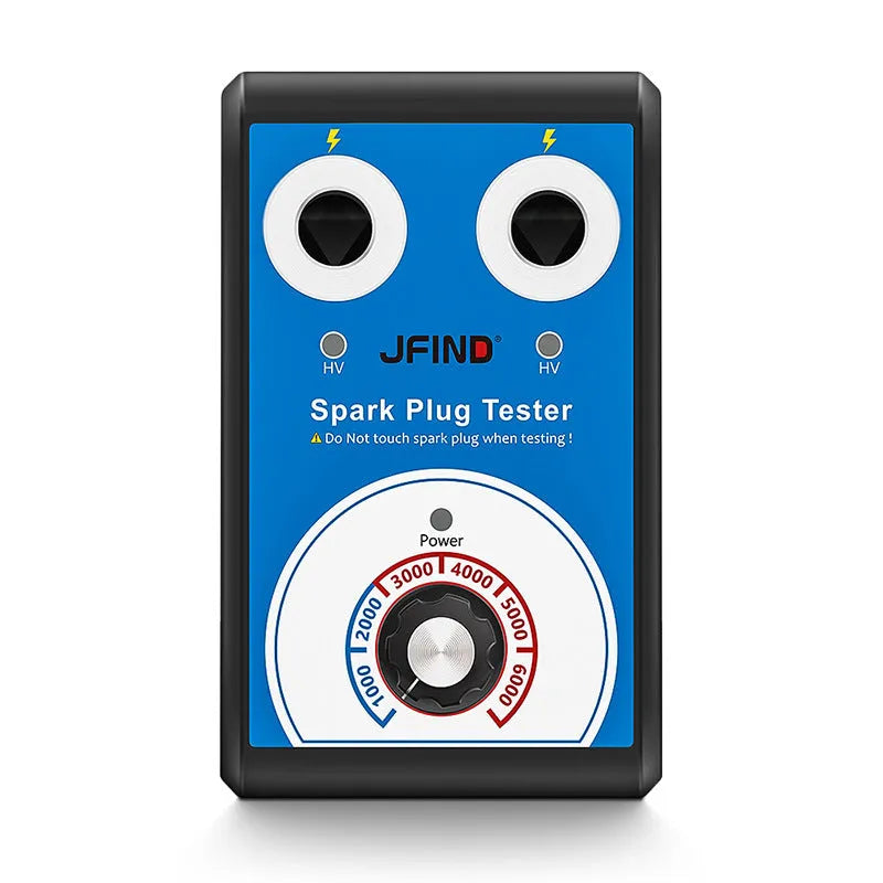 Car engine spark plug tester diagnostic tool showing dual-hole plug connectors.
