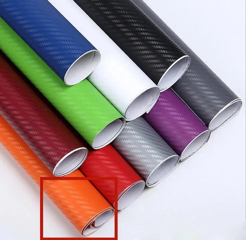 Carbon fibre vinyl sticker roll in eight colours for car decoration