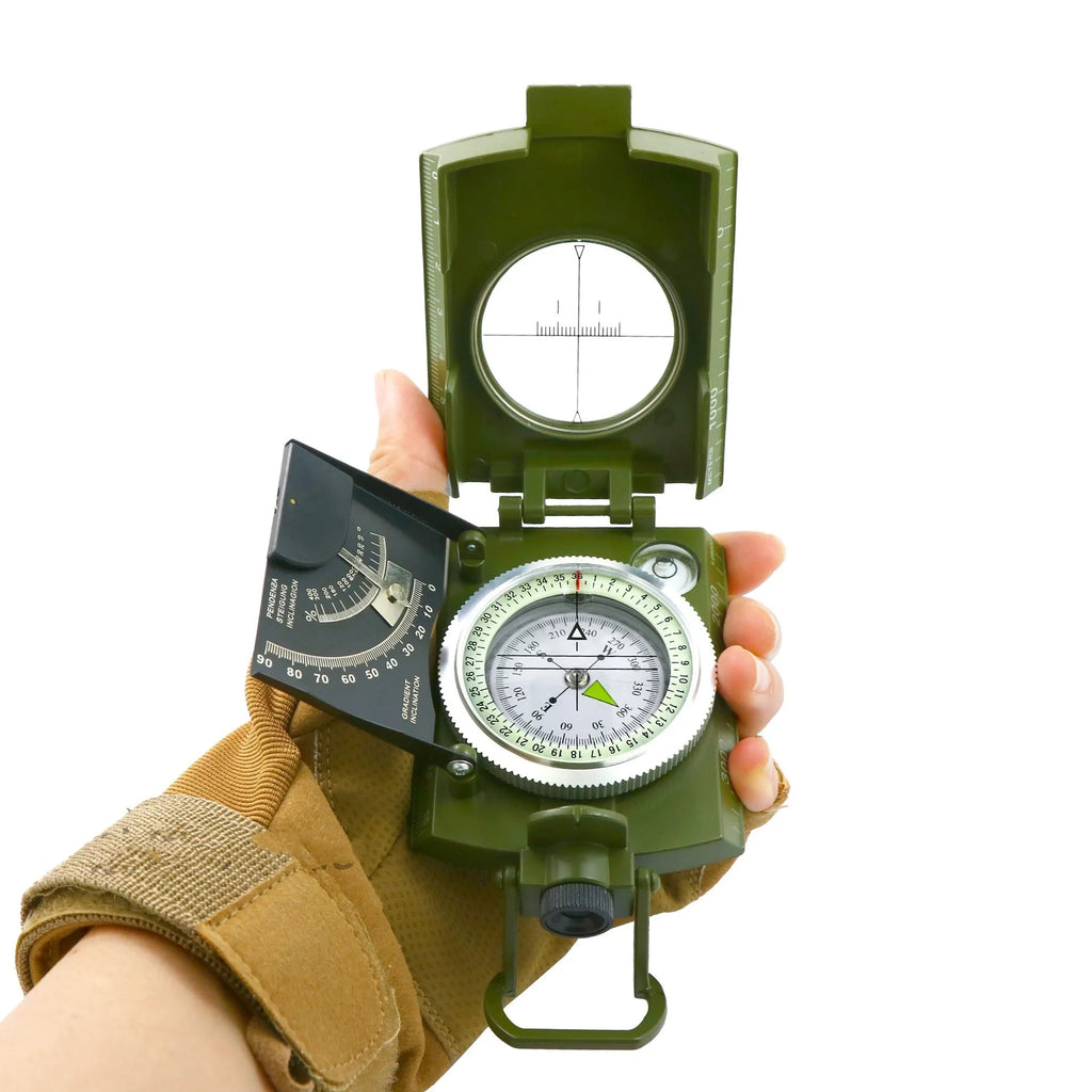 K4074 metal professional outdoor compass with hanging rope and ring, measuring 10cm