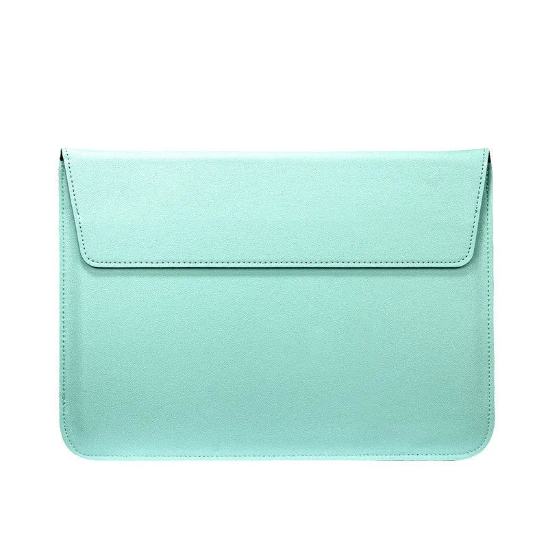 PU leather laptop sleeve in 11, 13 and 15 inch sizes with ten solid colour options