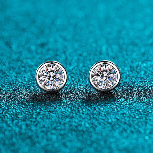 925 sterling silver Pt950 gold plated earrings with moissanite or zircon gemstone options