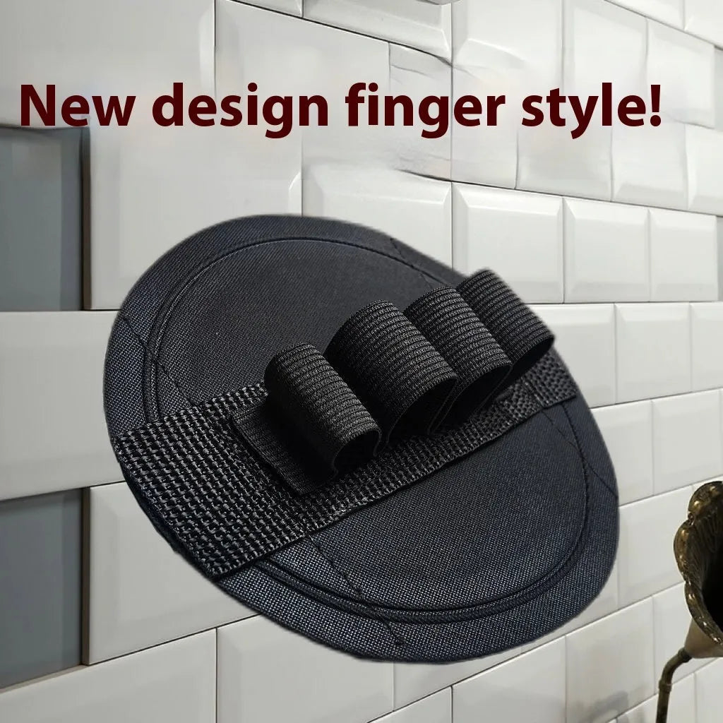 Rubber finger style bath scrubber with round cake pattern design for body exfoliation