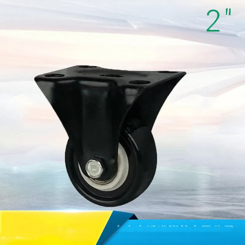Red double bearing mute universal caster wheel in PP PU PVC, 1.5 to 5 inch, flat bottom or M8 M10 M12 screw fitting