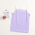 Girls' pure cotton lace vest with bow detail, available in multiple colours and sizes for heights 100-150 cm