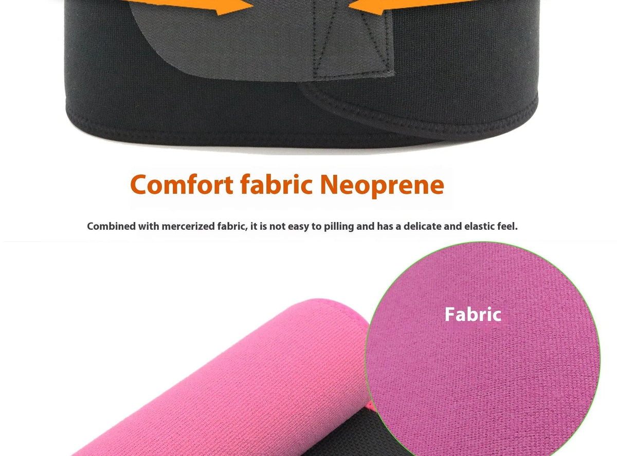 Neoprene lumbar support belt for fitness and running in black, blue, and pink colours