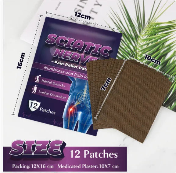Sciatic Nerve Acupoint Patch 26g bag with 12 plaster patches in bagged packaging