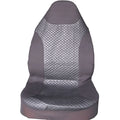 Black quilted automotive seat cover with PU and polyester construction