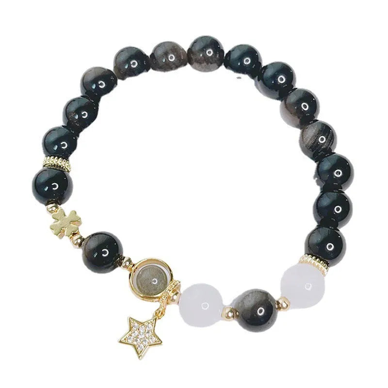 Silverstone bracelet with electroplated finish showing sweet-cool style and a choice of flower, love heart, or star charms.