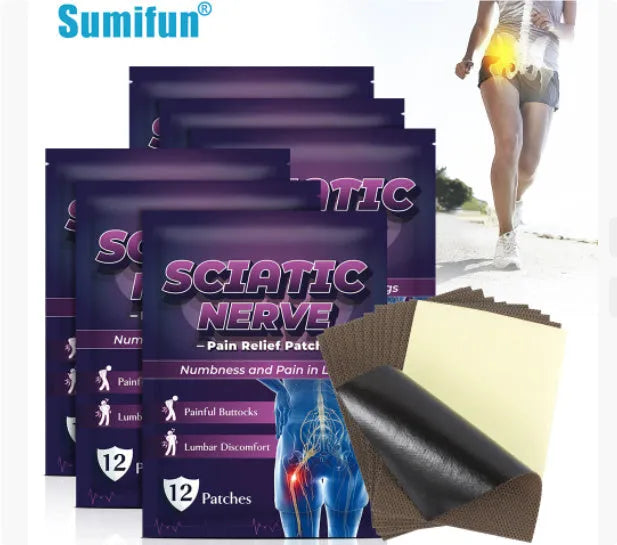 Sciatic Nerve Acupoint Patch 26g bag with 12 plaster patches in bagged packaging