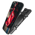 HD 1080p dual lens rearview mirror recorder with 9.66 inch touch screen for front and back video