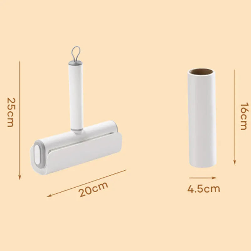 Lint remover roller with tearable paper stick for pet hair and dust removal