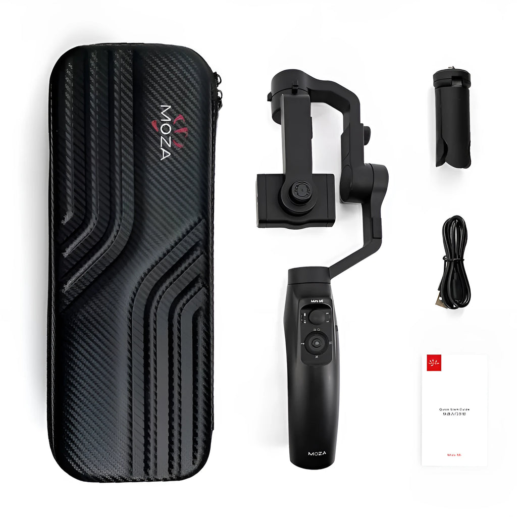 Black handheld three-axis phone stabiliser with wireless charging, 480g weight