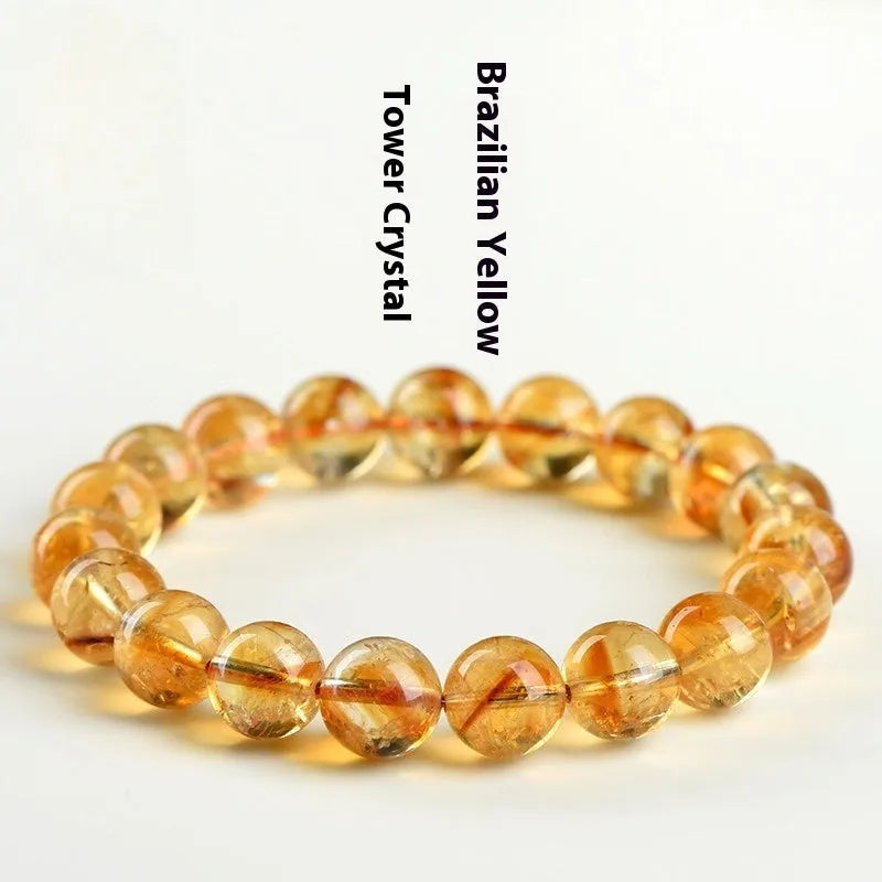 Natural yellow citrine gemstone bracelet in Asestelle design, showing single and multiple strand options.