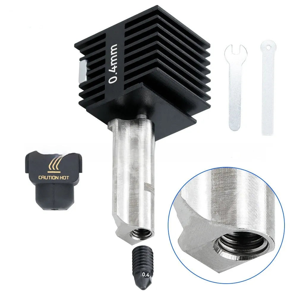 Bambu Lab A1 Mini hardened steel nozzle upgrade kit with four sizes and black silicone sleeves
