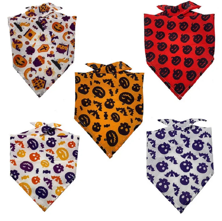 Polyester tie-dye triangle pet drool towel scarf in style option on a dog