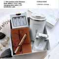 L Company metal business gift set with bracket, keychain, umbrella, cup, and data cable in modern simplicity style