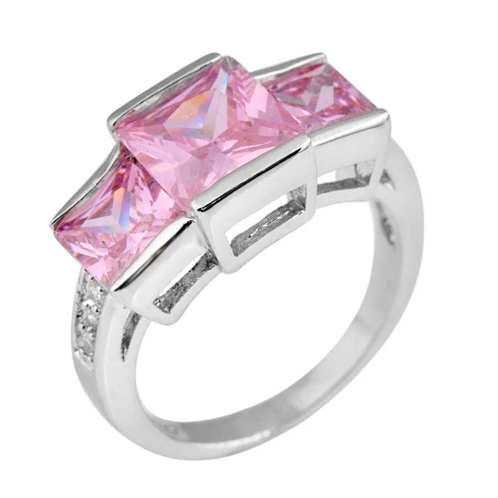 Women's copper ring with electroplated geometric design in multiple colour options