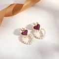 Geometric brass and stainless steel clip-on earrings with a literary retro design in colour G0053.