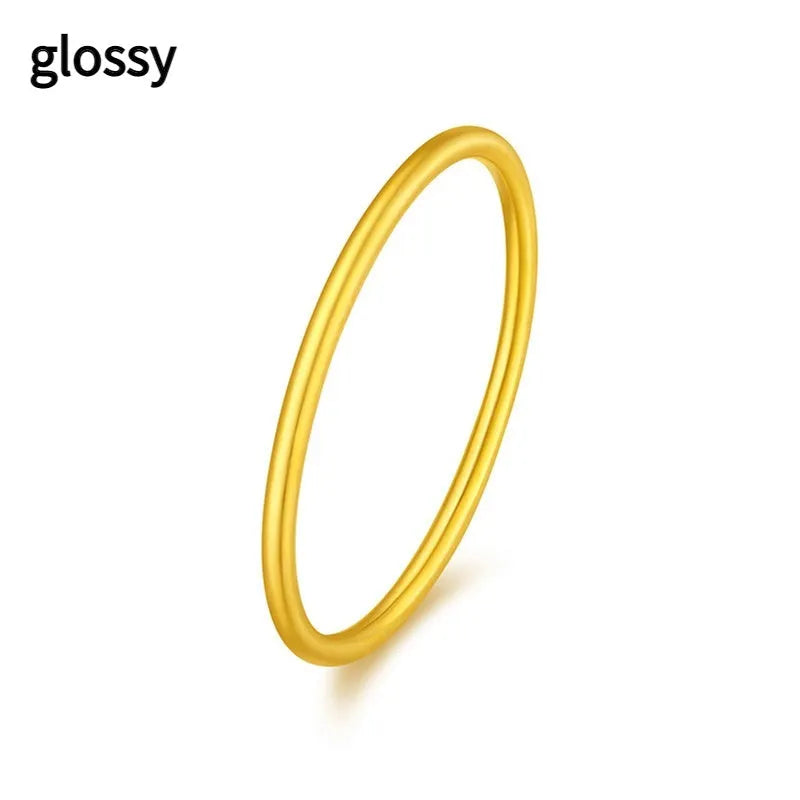 Brass gold plated women's ring in twist, glossy, or matte bracelet styles