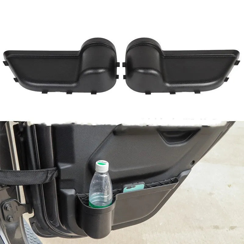 Black ABS plastic door storage container for Jeep Wrangler JK JL models 2011-2020