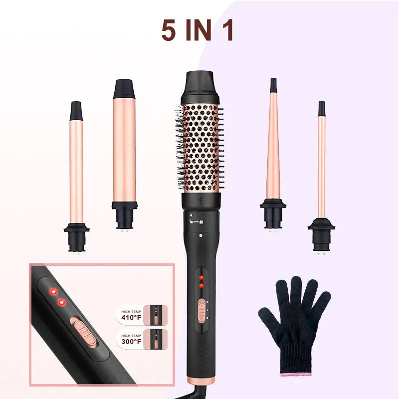Three-tube water wave hair curler styling tool with wired power cord