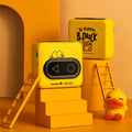 Compact avocado green Bluetooth mini thermal printer for mobile phones next to a roll of paper.