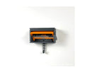 Stripe pattern car garage key holder with opening door and adhesive back in beige and dark gray