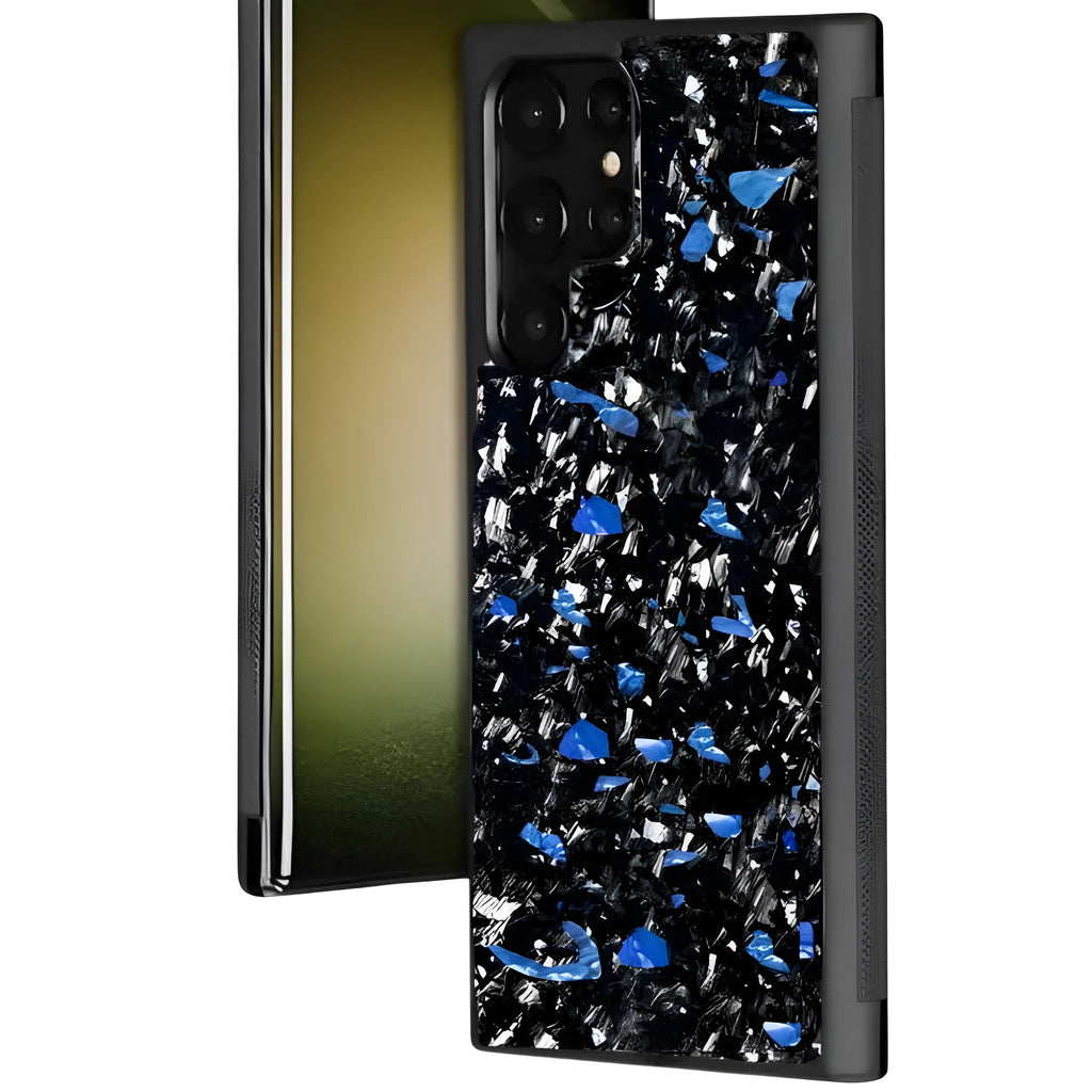 Samsung Galaxy phone case in Forged carbon fibre or 3K Twill patterns for S20, S21, S23 FE models