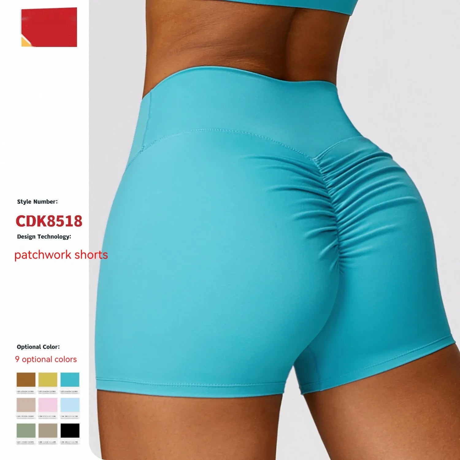 Women's high waist yoga shorts with belly support panel in various colours