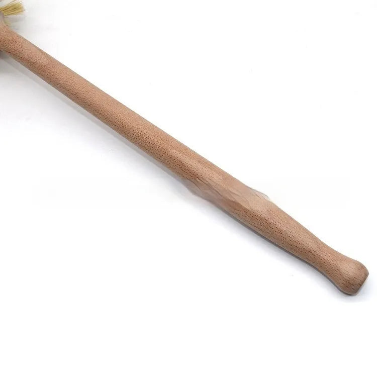 Large long handle beech wood bottle brush with sisal bristles, 34.5 x 6.5cm, beech sisal colour