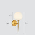 Copper colour indoor wall lamp with glass lampshade for bedroom, hallway, and living room, 85-265V