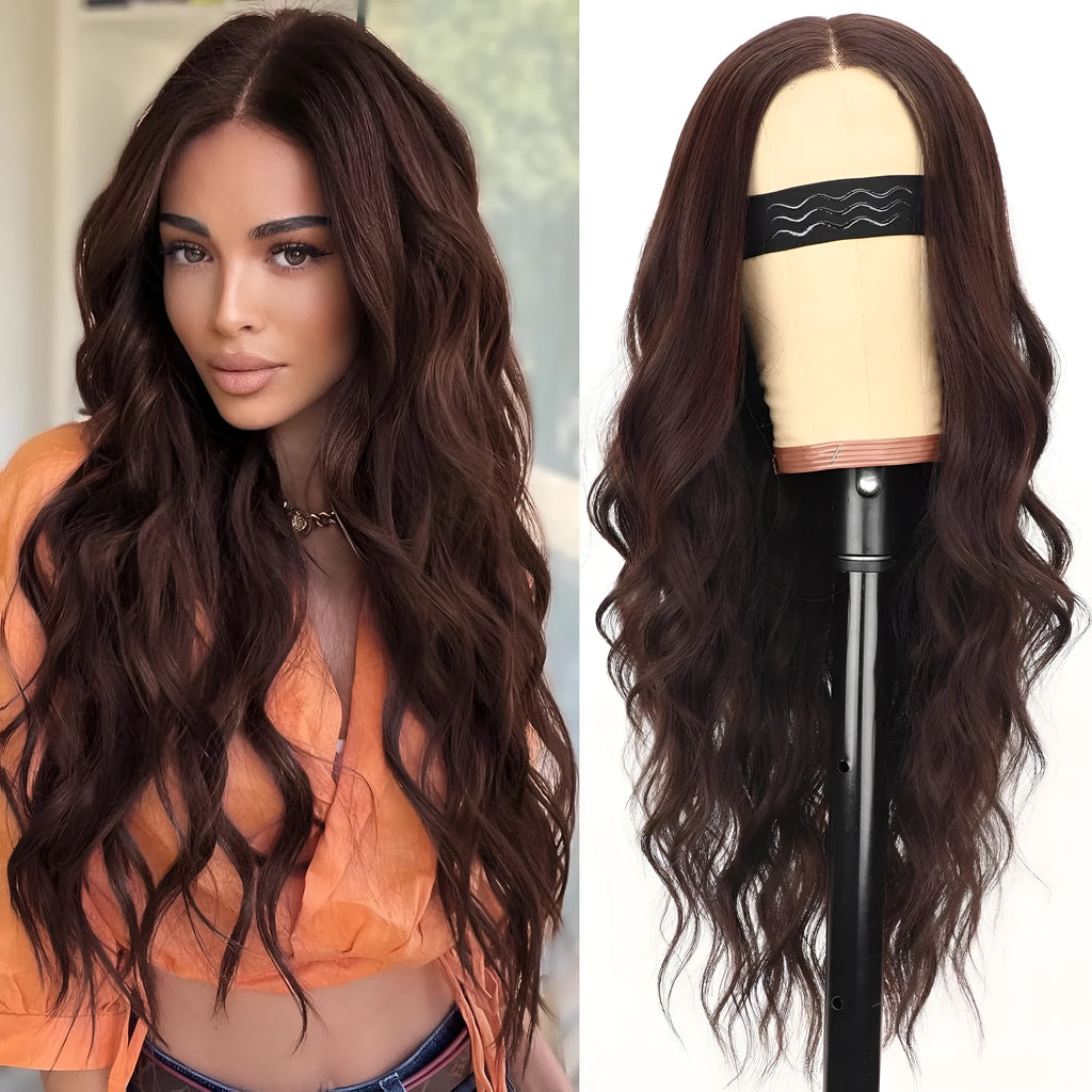 Dark brown lace big wave wig for women in 8 to 32 inch lengths with 13x4 or 13x6 lace style options