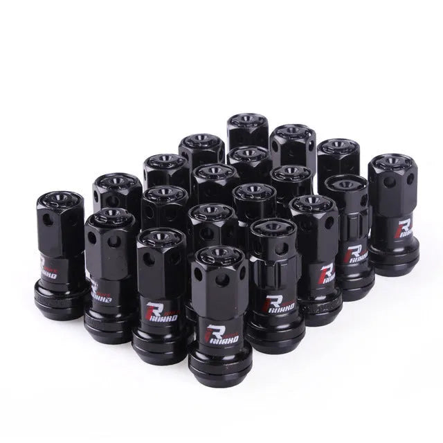 Forged aluminium wheel hub nuts in multiple colours with M12 thread for universal vehicle fitment