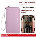 Genuine Leather Card Holder Female Cowhide Card Wallet Urban Simplicity 12 to 45 Slots Black Burgundy Pink Light Blue Dark Blue Daily Matching Card Organiser