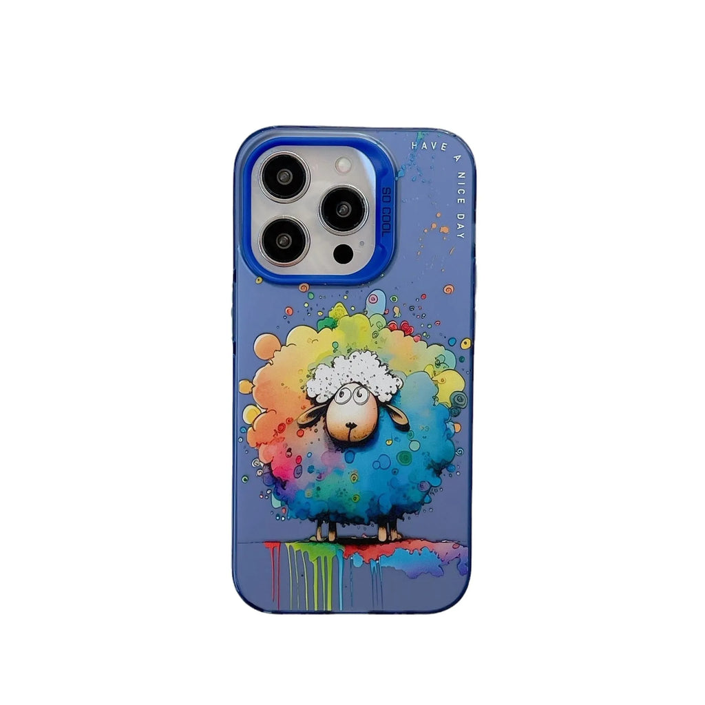 Drop-resistant phone case in TPU and PC for iPhone with anti-fingerprint finish, shown in Astronaut design.
