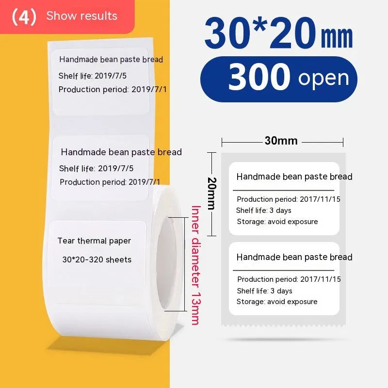 Roll of bright white 40x40mm thermal synthetic paper adhesive labels for retail pricing