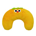 Plush U-shape pet pillow, 23cm by 30cm, in green apple, black ear white puppy, pink rabbit, or orange