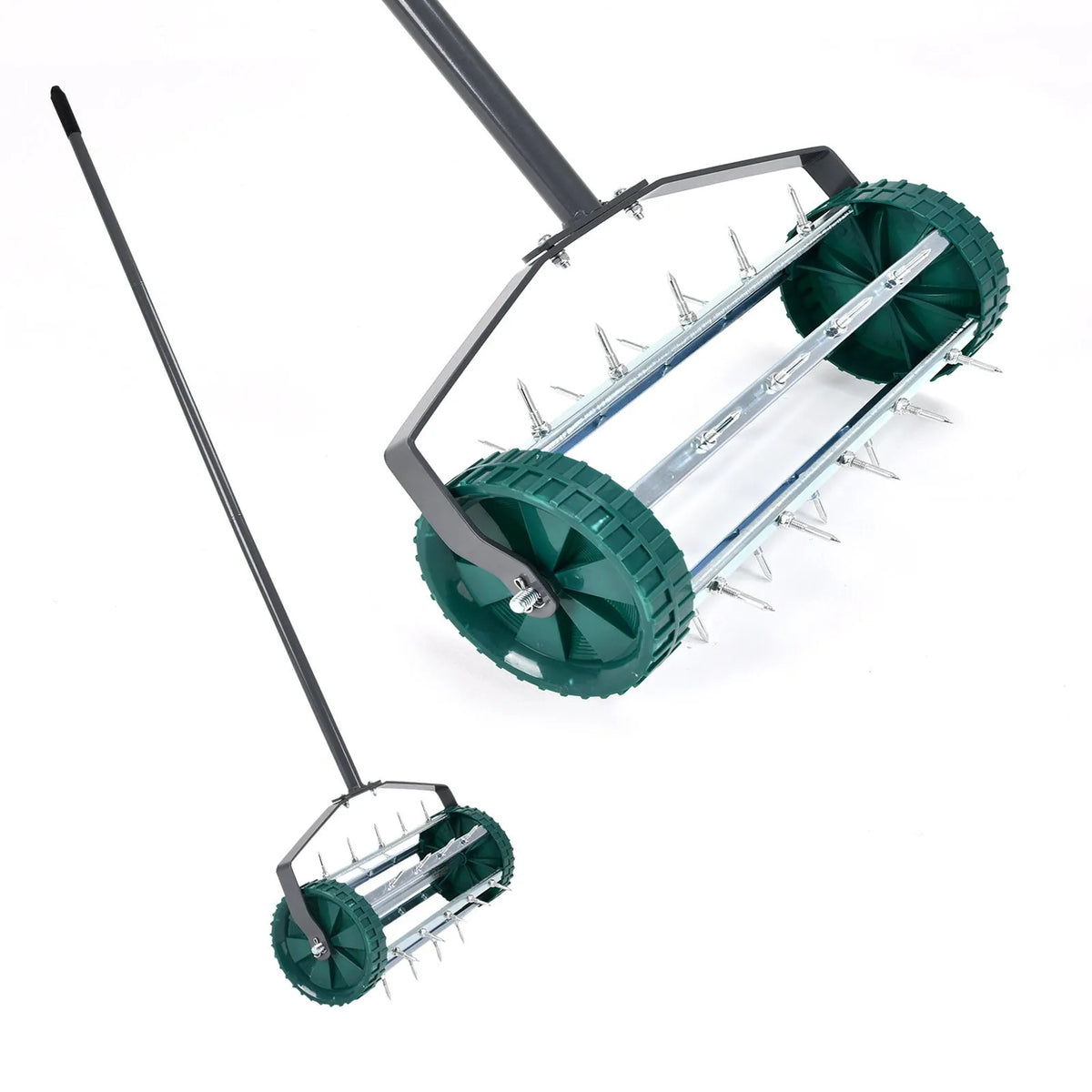 Manual lawn aerator and scarifier with A3 steel soil ripper head, 45x24x22cm garden tool