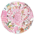 50 waterproof Christmas stickers with cute designs ranging 4-8cm for car phone decoration