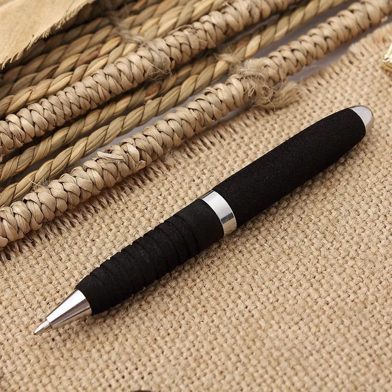 EVA metal cap mini ballpoint pen showing 112mm length and 1.0mm bullet tip with seven refill colour options