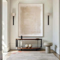 Handmade abstract oil painting on canvas, wabi-sabi minimalist wall art, rolled frameless, vertical one panel