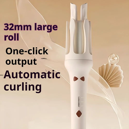32mm automatic hair curler in white or chigo colours with pink, purple, beige, or green accents