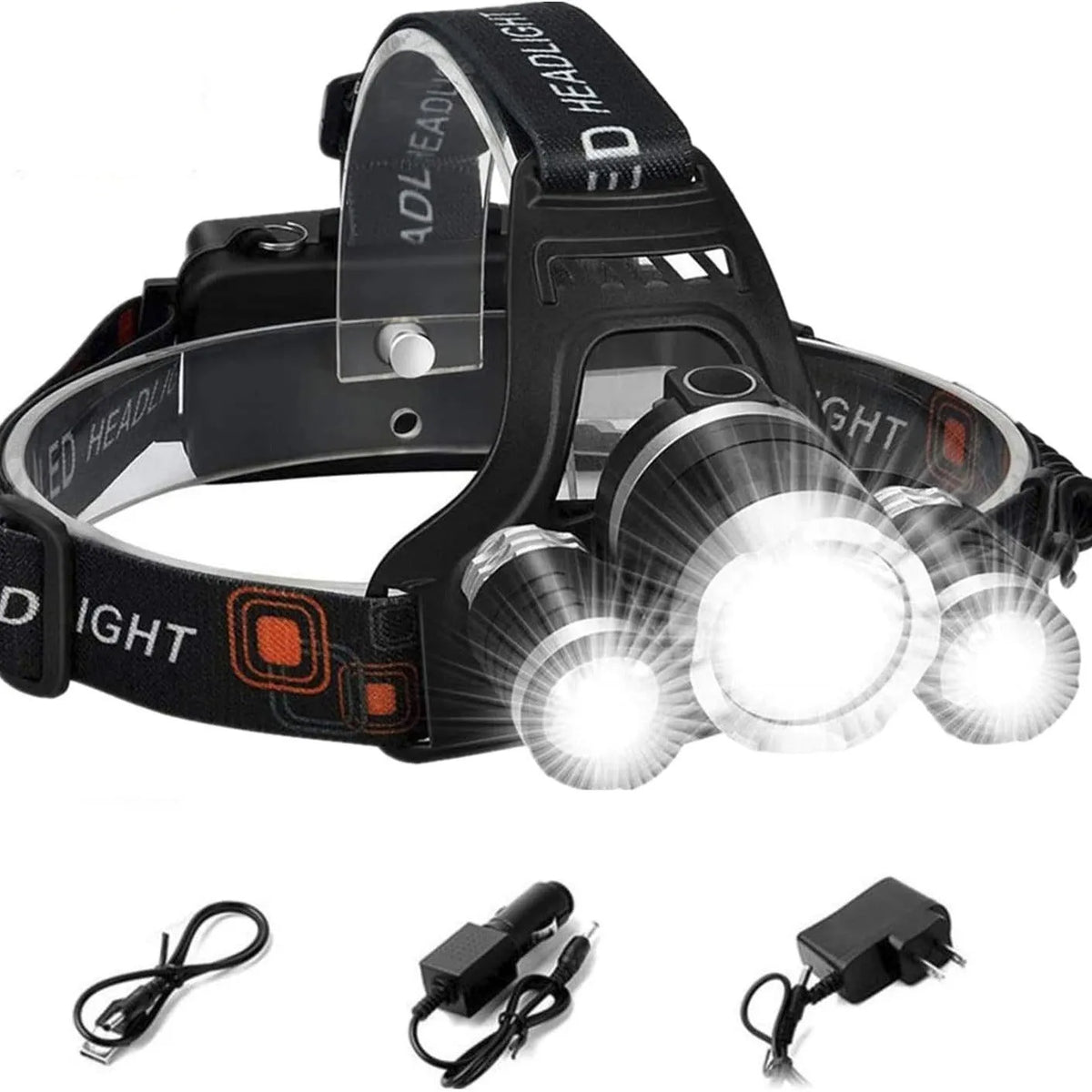 20W LED outdoor charging induction headlamp with T6 light, aluminium alloy housing, and 18650 batteries
