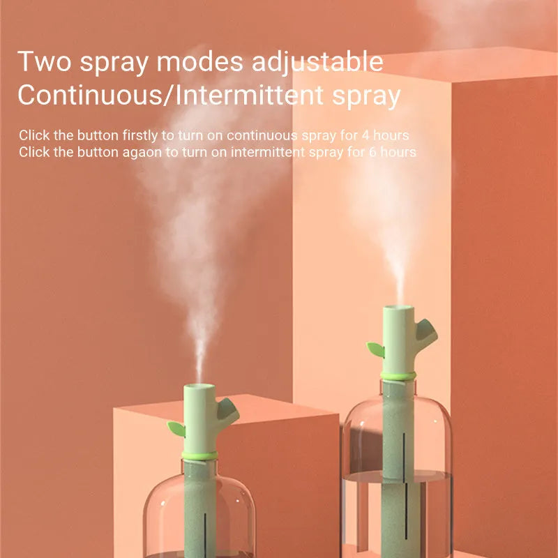 Transparent plastic portable USB humidifier with water bottle design and purification filter
