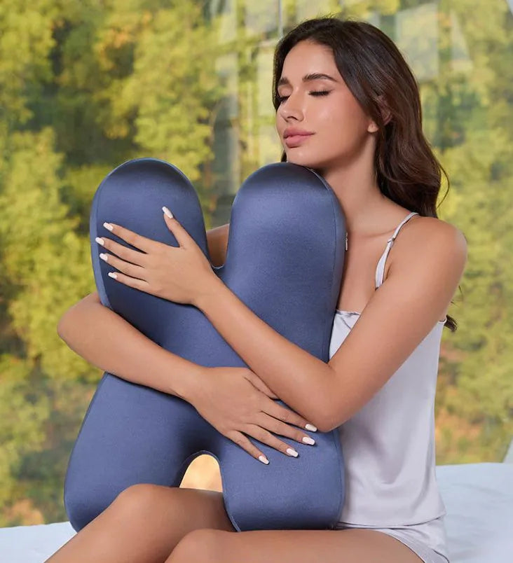 Purple memory foam pillow for side sleeping 58x40cm adult