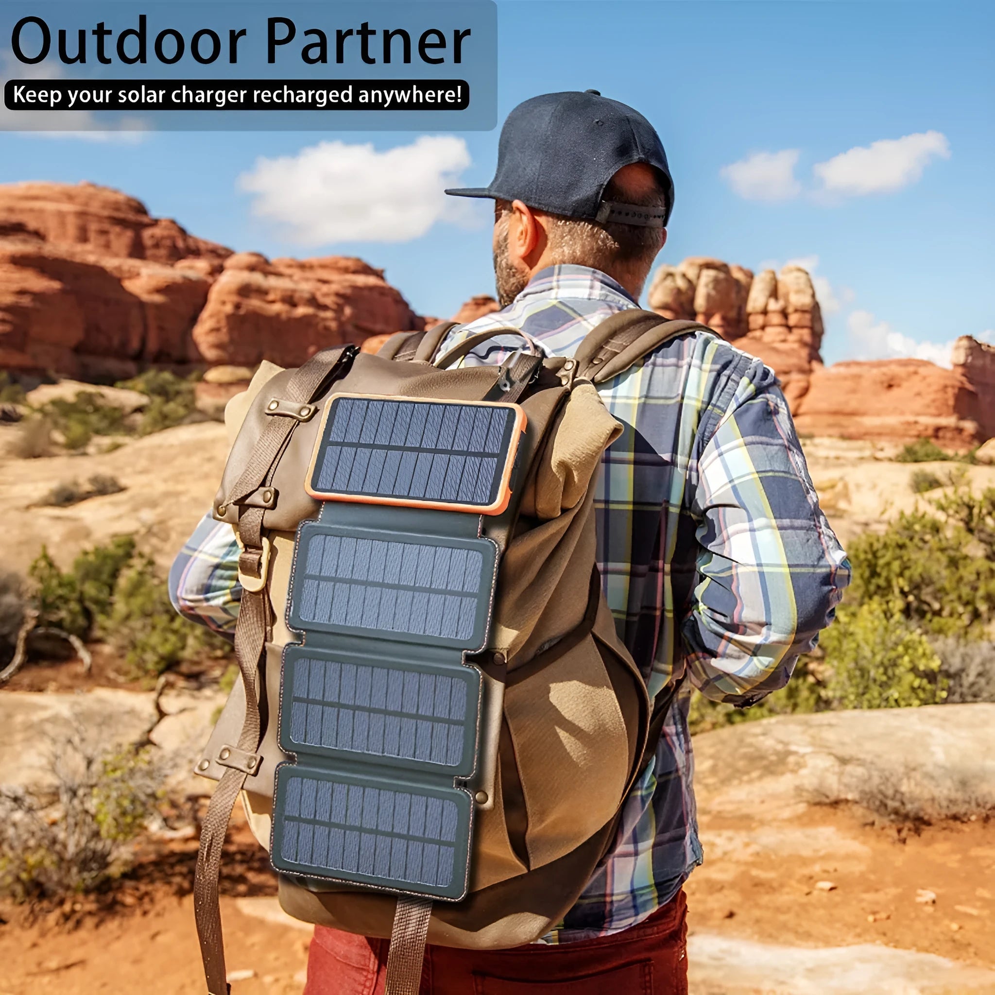 Outdoor solar phone charger with leather exterior in multiple colour options